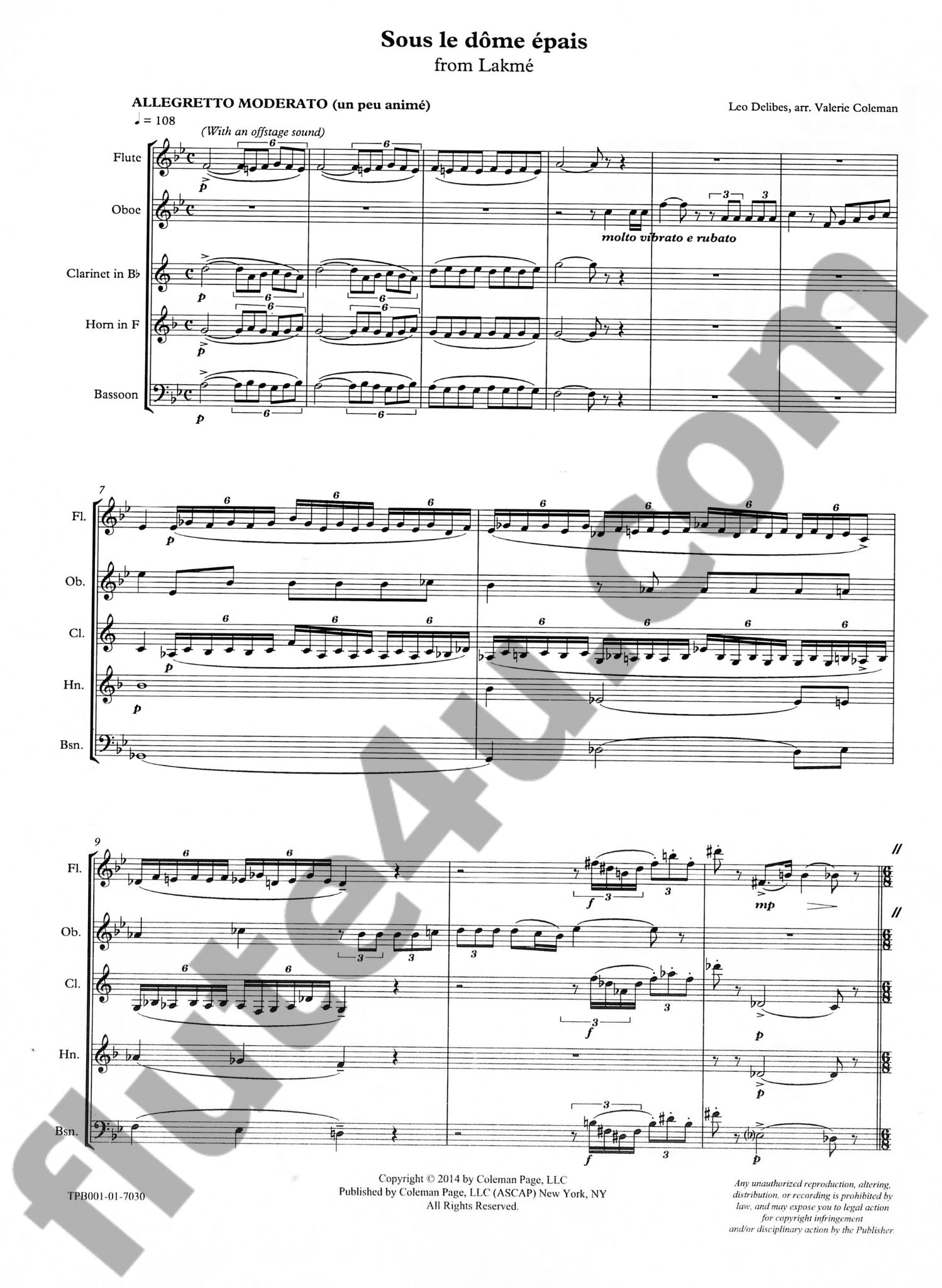 Delibes, L :: Sous le dome epais (The Flower Duet from Lakme)