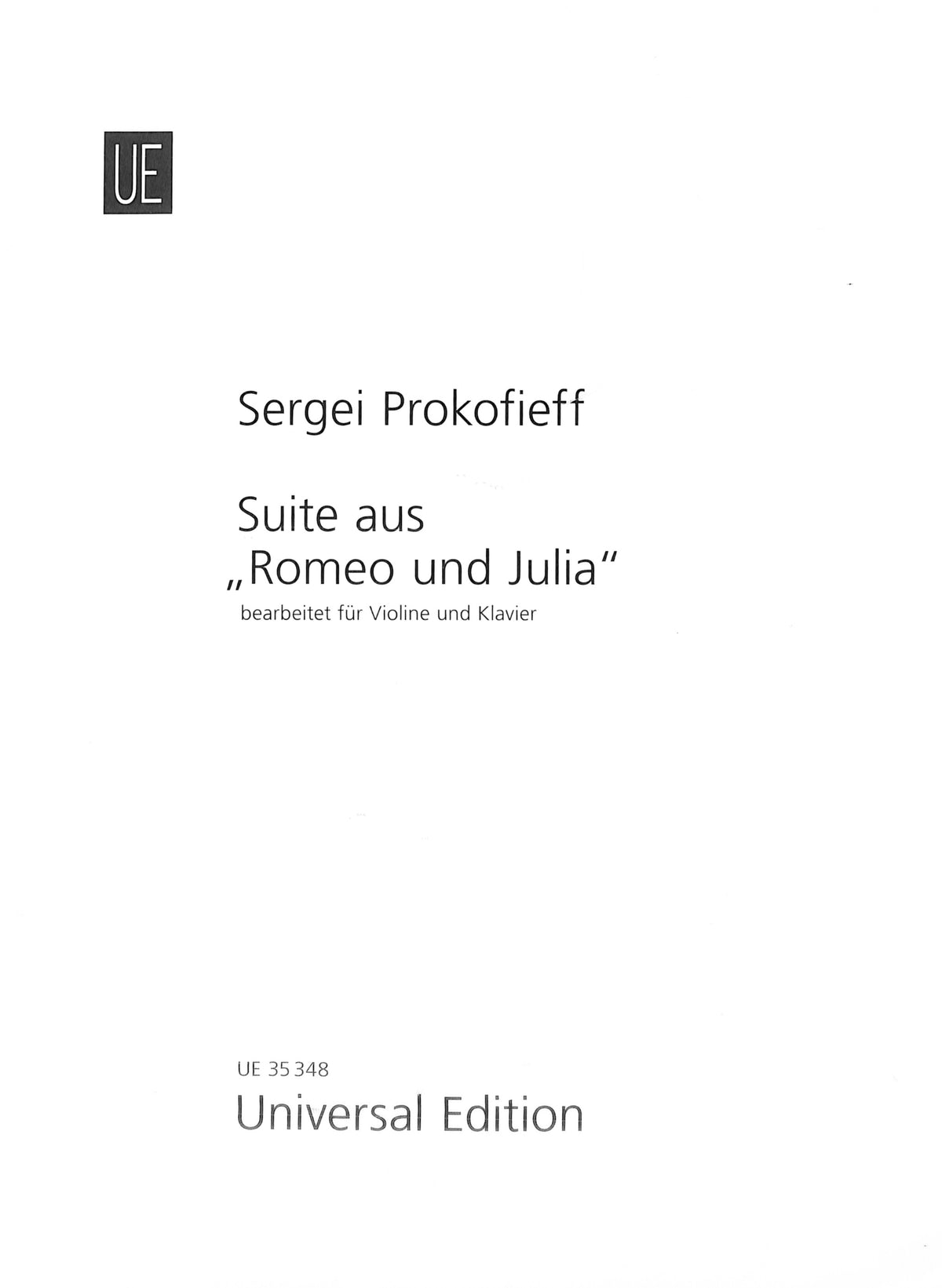 Prokofiev, S :: Suite From "Romeo and Juliette"