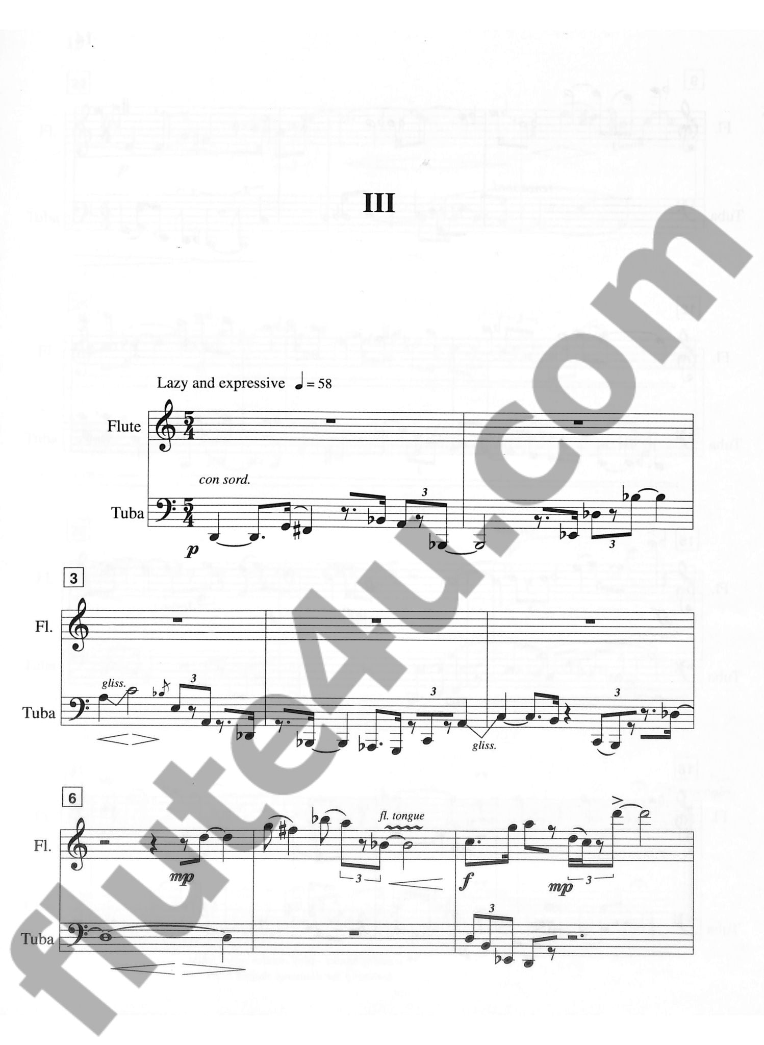 Gaines, D :: Duo for Flute and Tuba