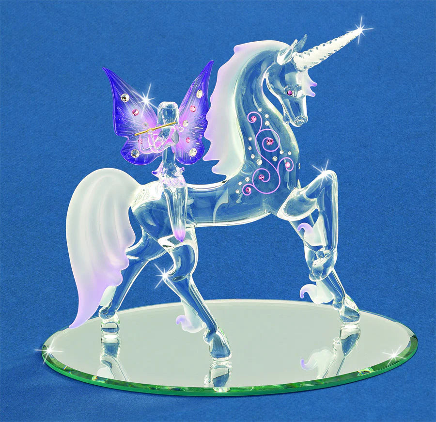 Enchanted Fairy Flutist with Unicorn - Large