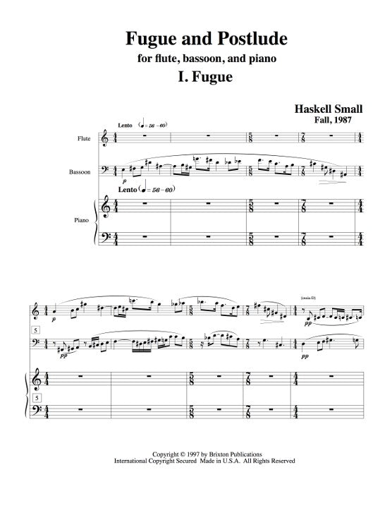 Small, H :: Fugue and Postlude