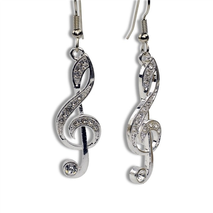 Earrings - Crystal Treble Clef