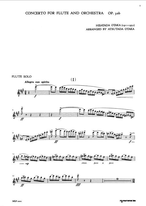 Otaka, H :: Concerto For Flute And Orchestra Op. 30b