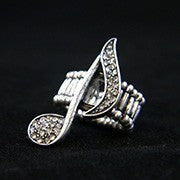Band Ring - Stretch Crystal Music Note