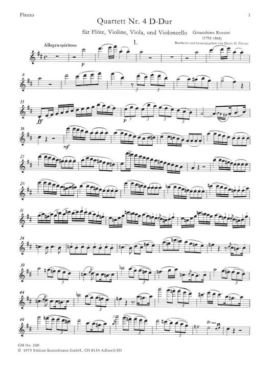 Rossini, G :: Flotenquartett IV D-Dur [Flute Quartet No. 4 in D Major]