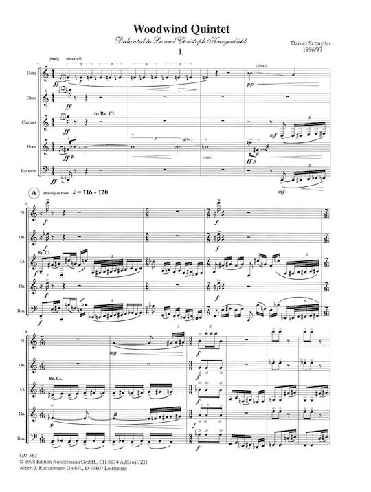Schnyder, D :: Blaser-Quintett [Woodwind Quintet]