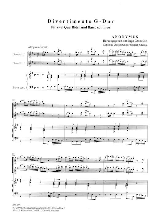 Anonymous :: Divertimento G-Dur [in G Major]