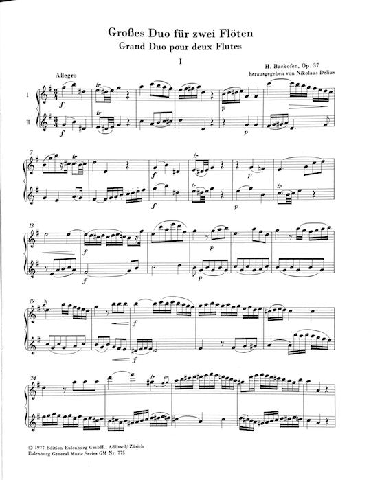 Backofen, JGH :: Grand Duo op. 37