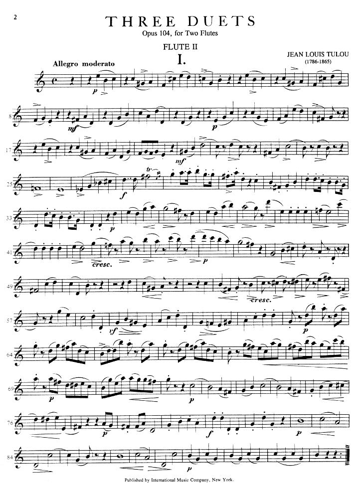 Tulou, J-L :: Three Duets op. 104