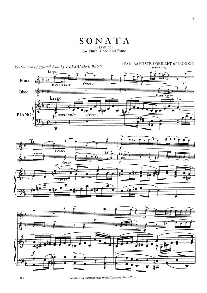 Loeillet, JB :: Sonata in D minor
