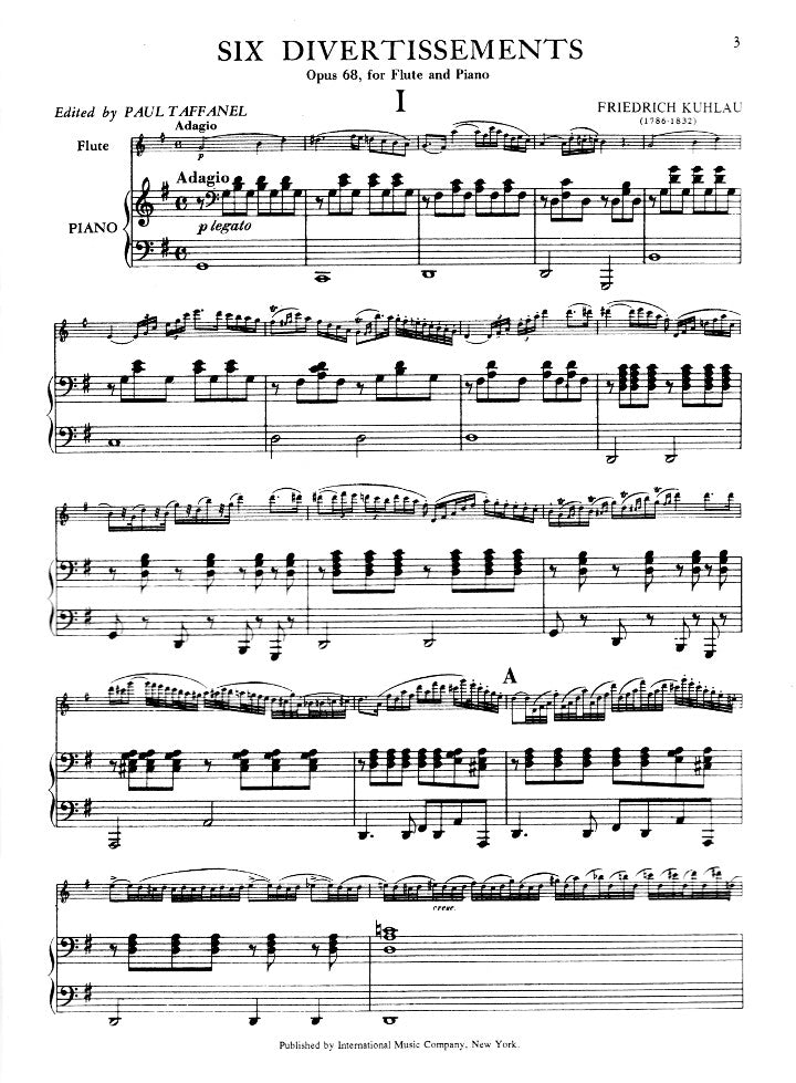 Kuhlau, F :: Six Divertissements op. 68