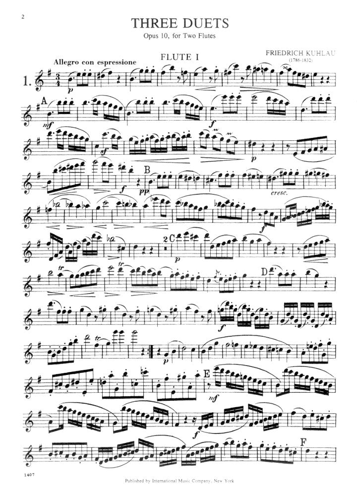 Kuhlau, F :: Three Duets op. 10