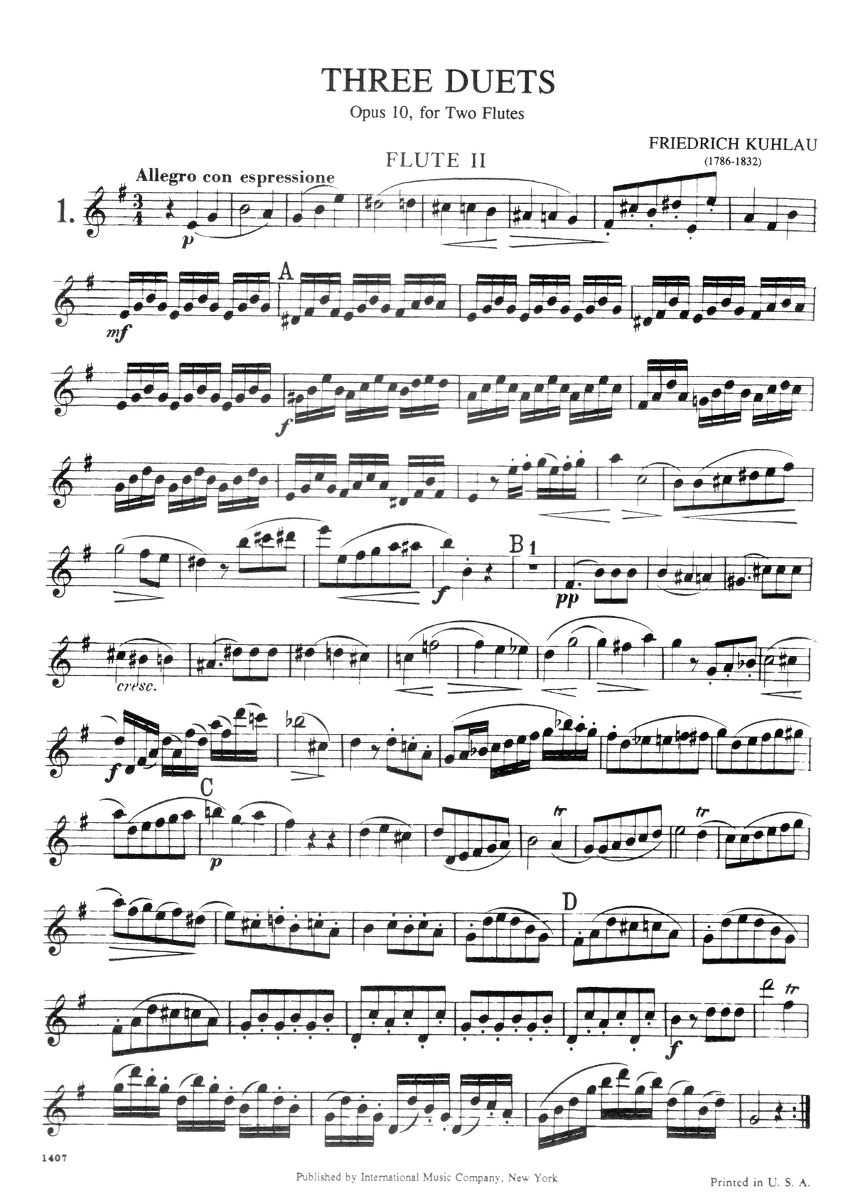 Kuhlau, F :: Three Duets op. 10