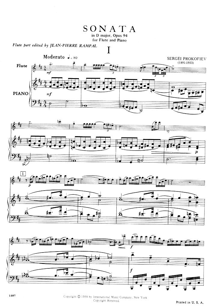 Prokofiev, S :: Sonata in D major, op. 94