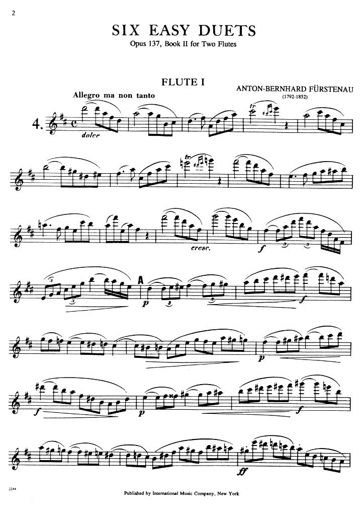 Furstenau, A :: 6 Easy Duets op. 137, Book II