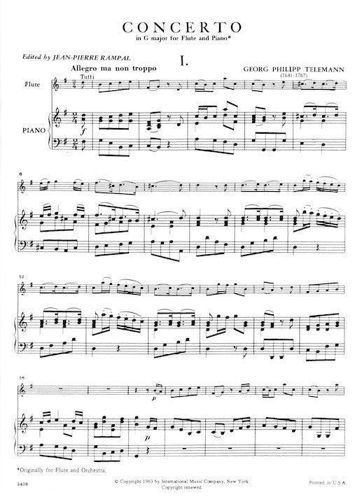 Telemann, GP :: Concerto in G major
