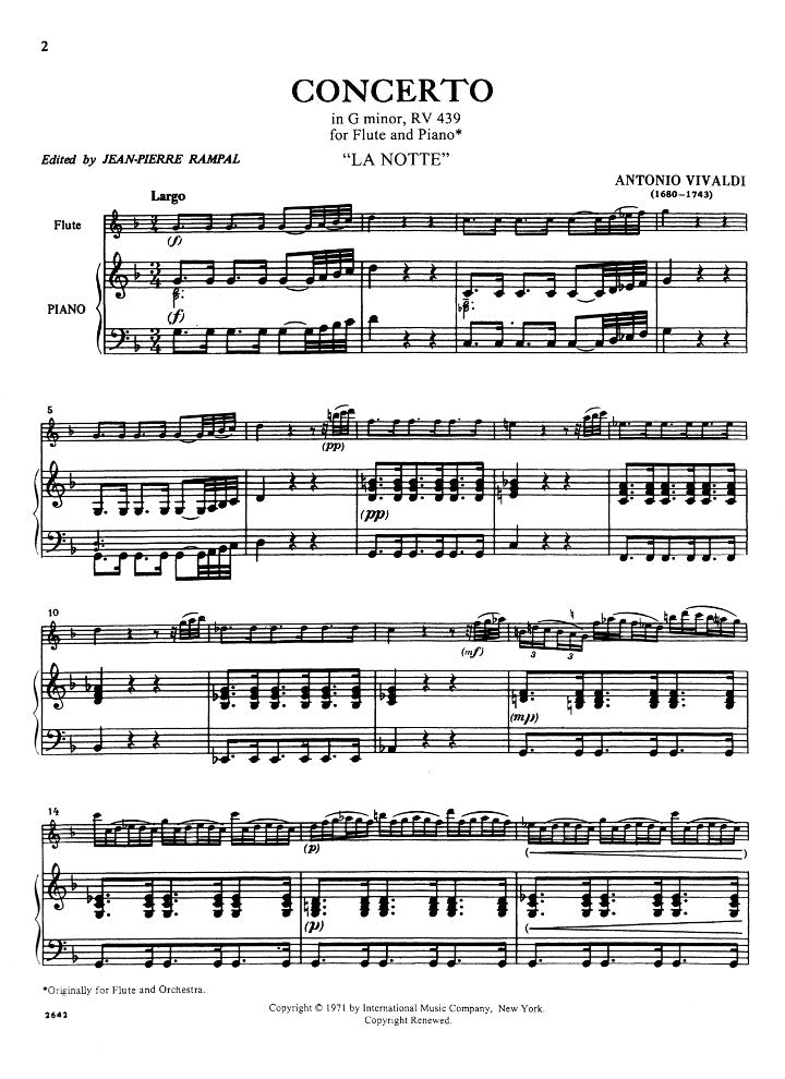 Vivaldi, A :: Concerto in G minor RV 39 'La notte'