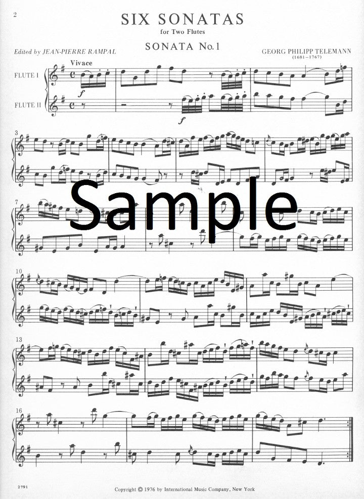 Telemann, GP :: Six Sonatas Opus 2 Volume I
