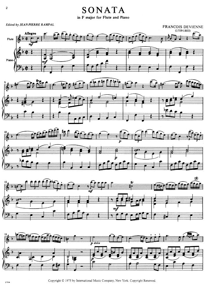 Devienne, F :: Sonata in F Major