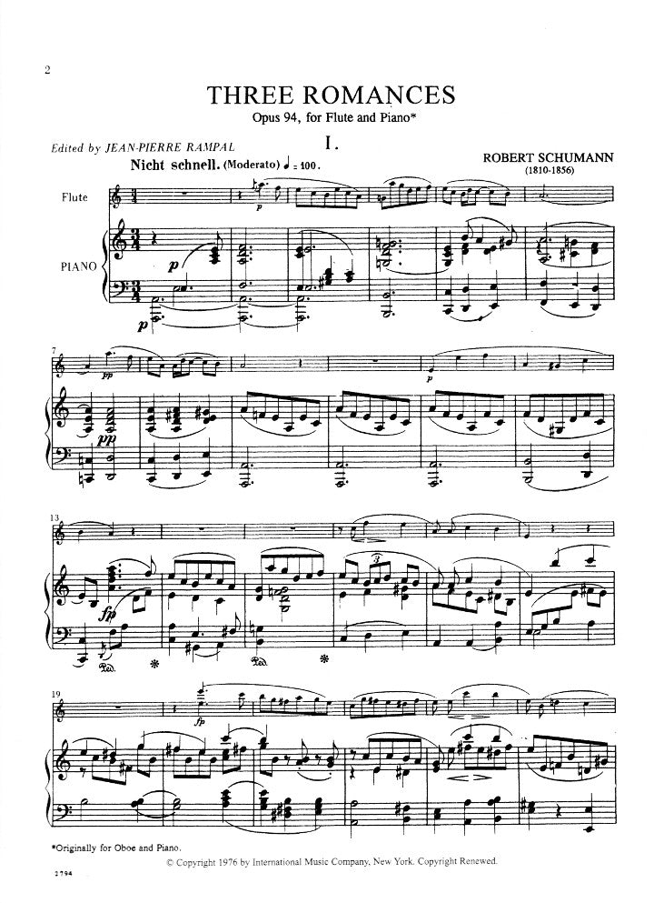 Schumann, R :: Three Romances op. 94
