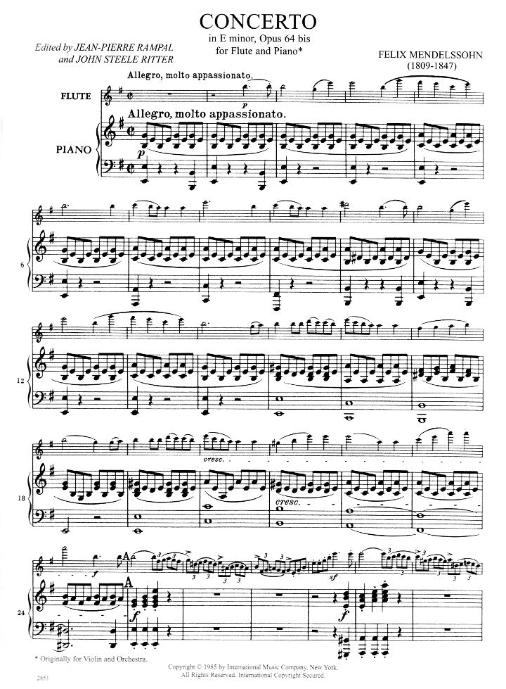 Mendelssohn, F :: Concerto in E minor, op. 64 bis