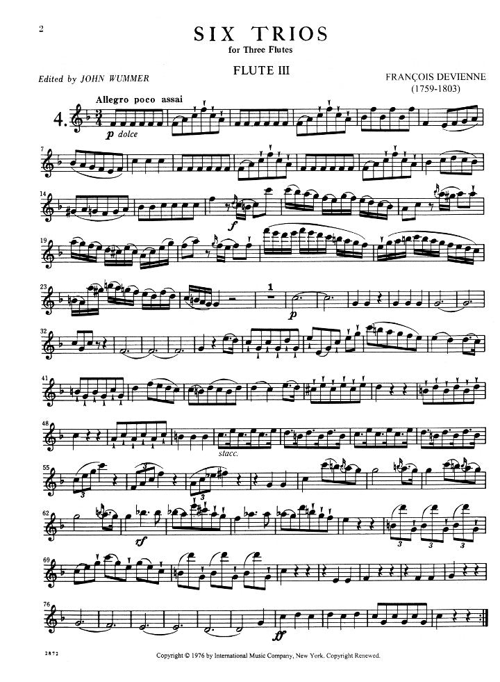 Devienne, F :: Six Trios Volume II