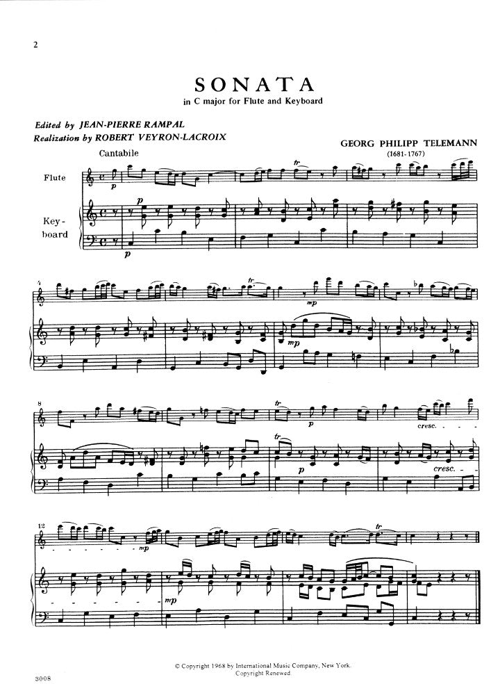 Telemann, GP :: Sonata in C major