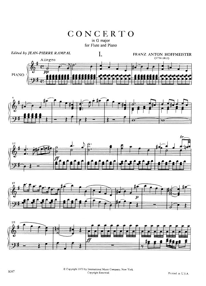 Hoffmeister, FA :: Concerto in G major