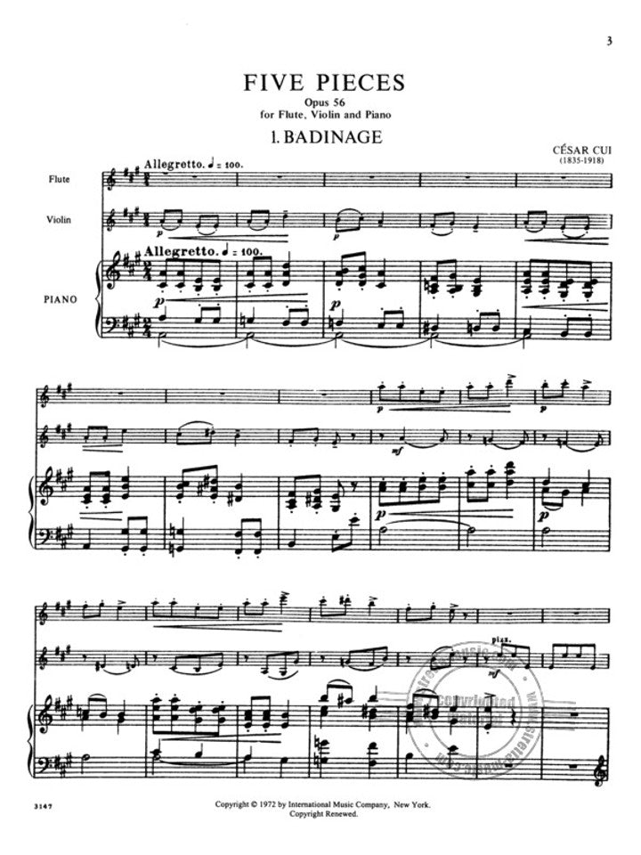 Cui, C :: Five Pieces op. 56