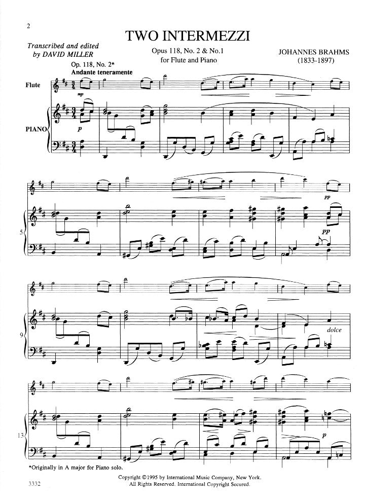 Brahms, J :: 2 Intermezzi op. 118, No. 2 & No. 1