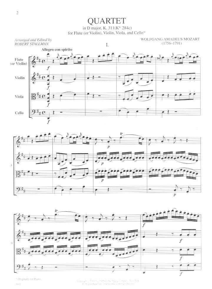 Mozart, WA :: Quartet in D Major, K. 311