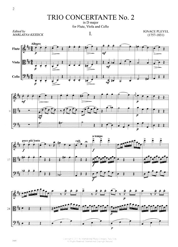 Pleyel, I :: Trios Concertante Nos. 2 and 3