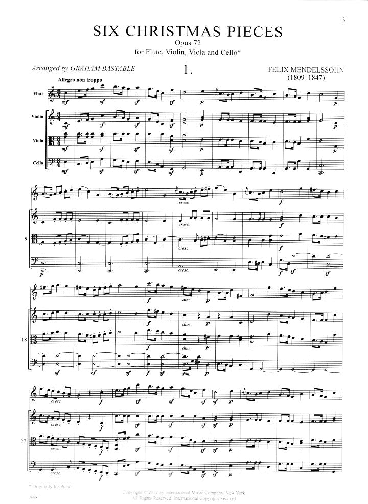 Mendelssohn, F :: Six Christmas Pieces Op. 72