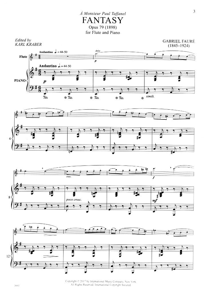 Faure, G :: Fantasy, Op. 79