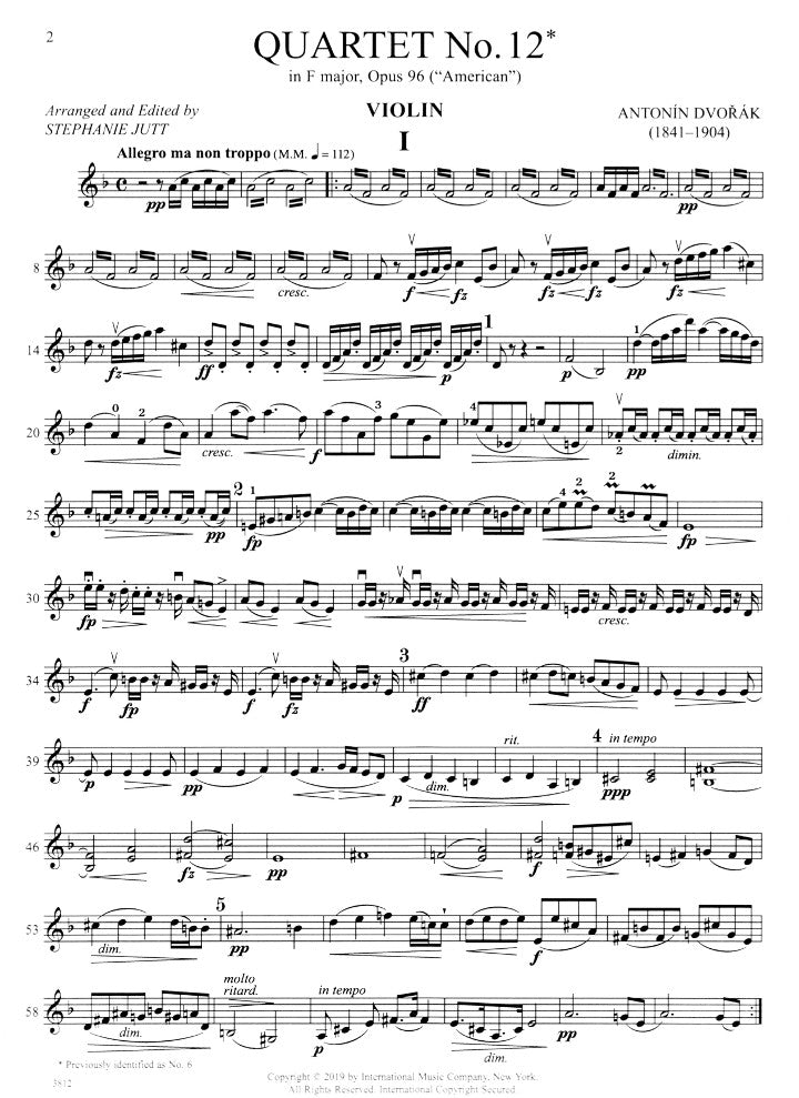 Dvorak, A :: 'American' Quartet No. 12 in F Major, op. 96