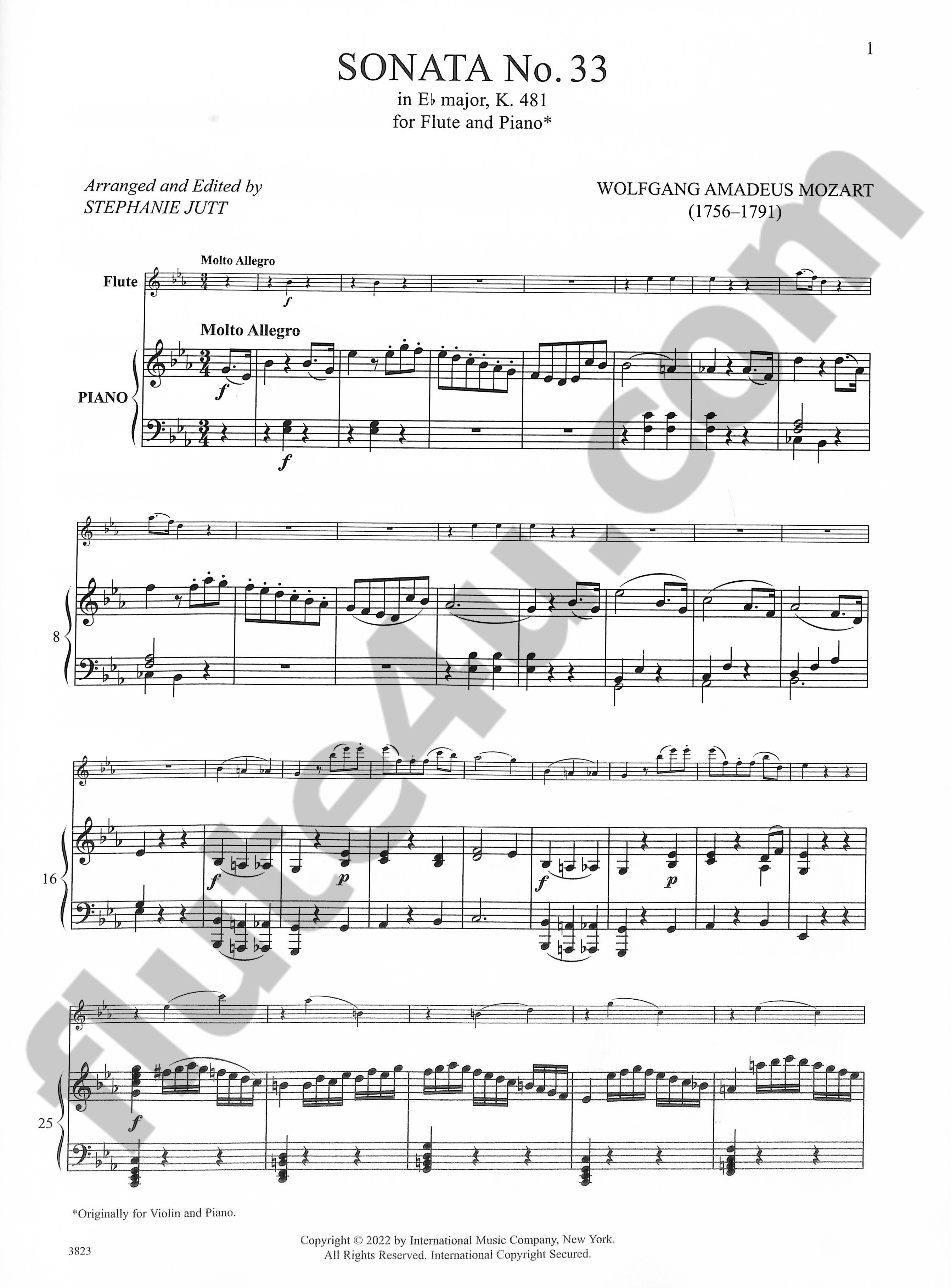 Mozart, WA :: Sonata No. 33 in E flat major, K. 481