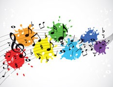 Note Cards - Paint Splatter and Musical Notes