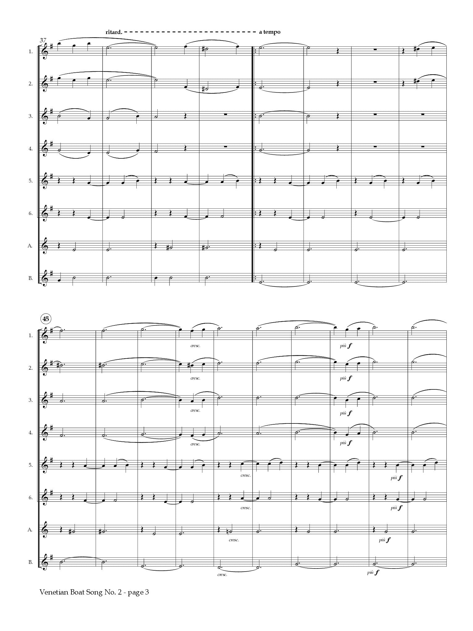 Mendelssohn, F :: Venetian Boat Song No. 2