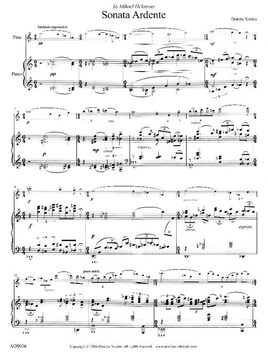 Varelas, D :: Sonata Ardente