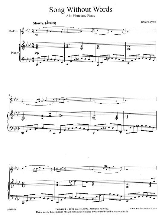 Levine, B :: Songs Without Words