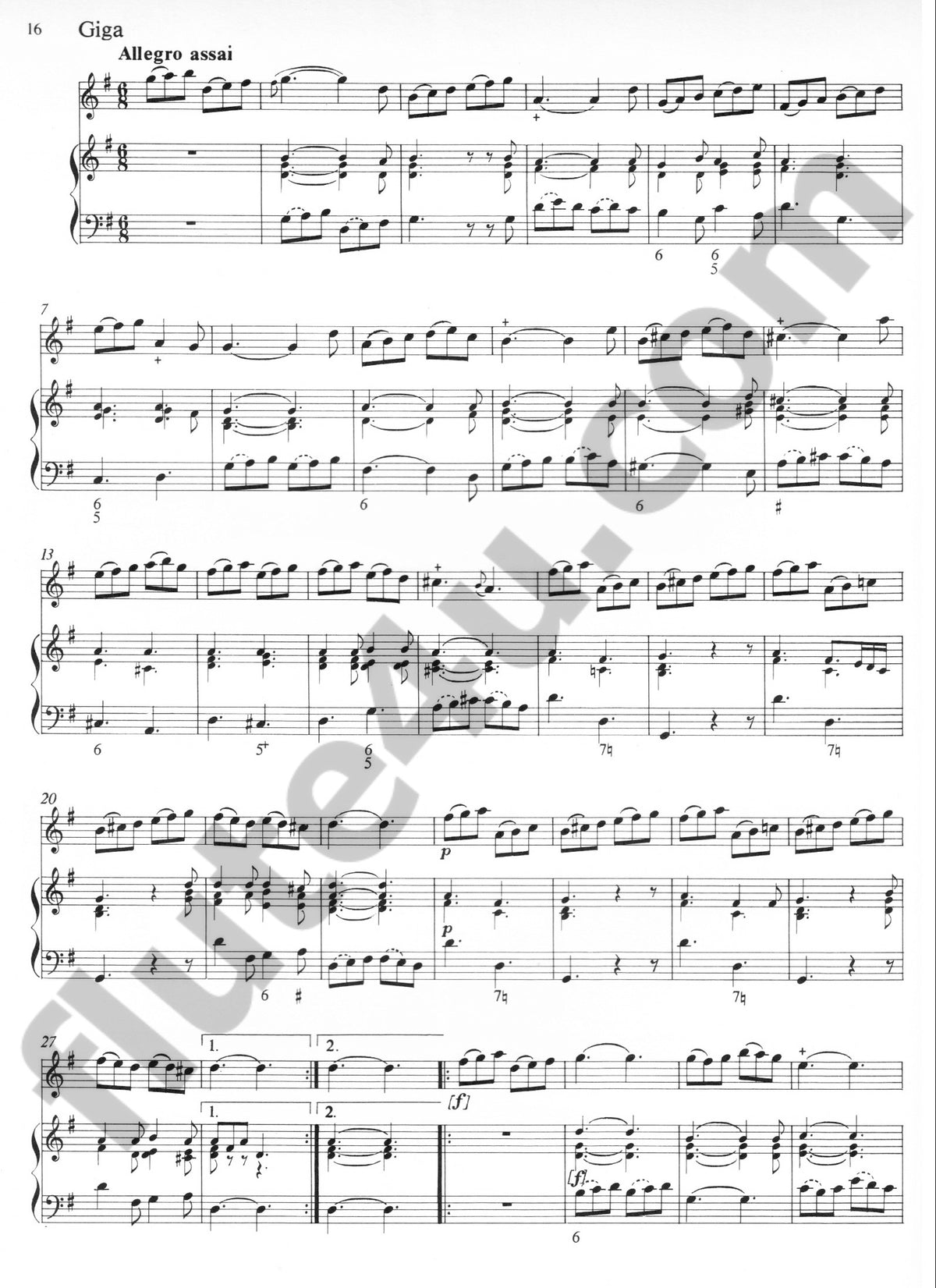 Blavet, M :: Troisieme Livre de Sonates pour la Flute traversiere avec la Basse I [Third Book of Sonatas for the Transverse Flute with Bass I]