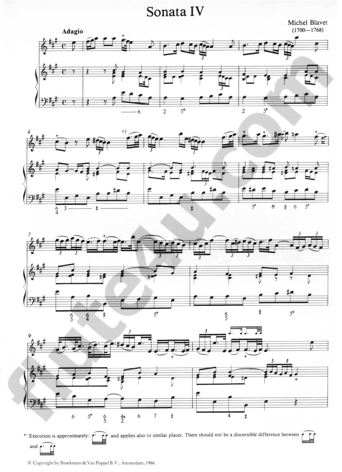 Blavet, M :: Troisieme Livre de Sonates pour la Flute traversiere avec la Basse II [Third Book of Sonatas for the Transverse Flute with Bass II]