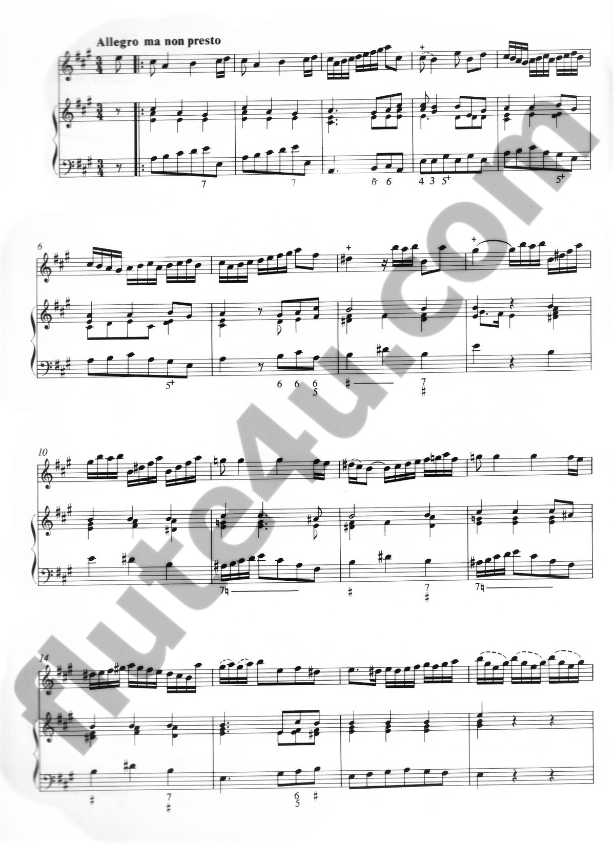 Blavet, M :: Troisieme Livre de Sonates pour la Flute traversiere avec la Basse II [Third Book of Sonatas for the Transverse Flute with Bass II]