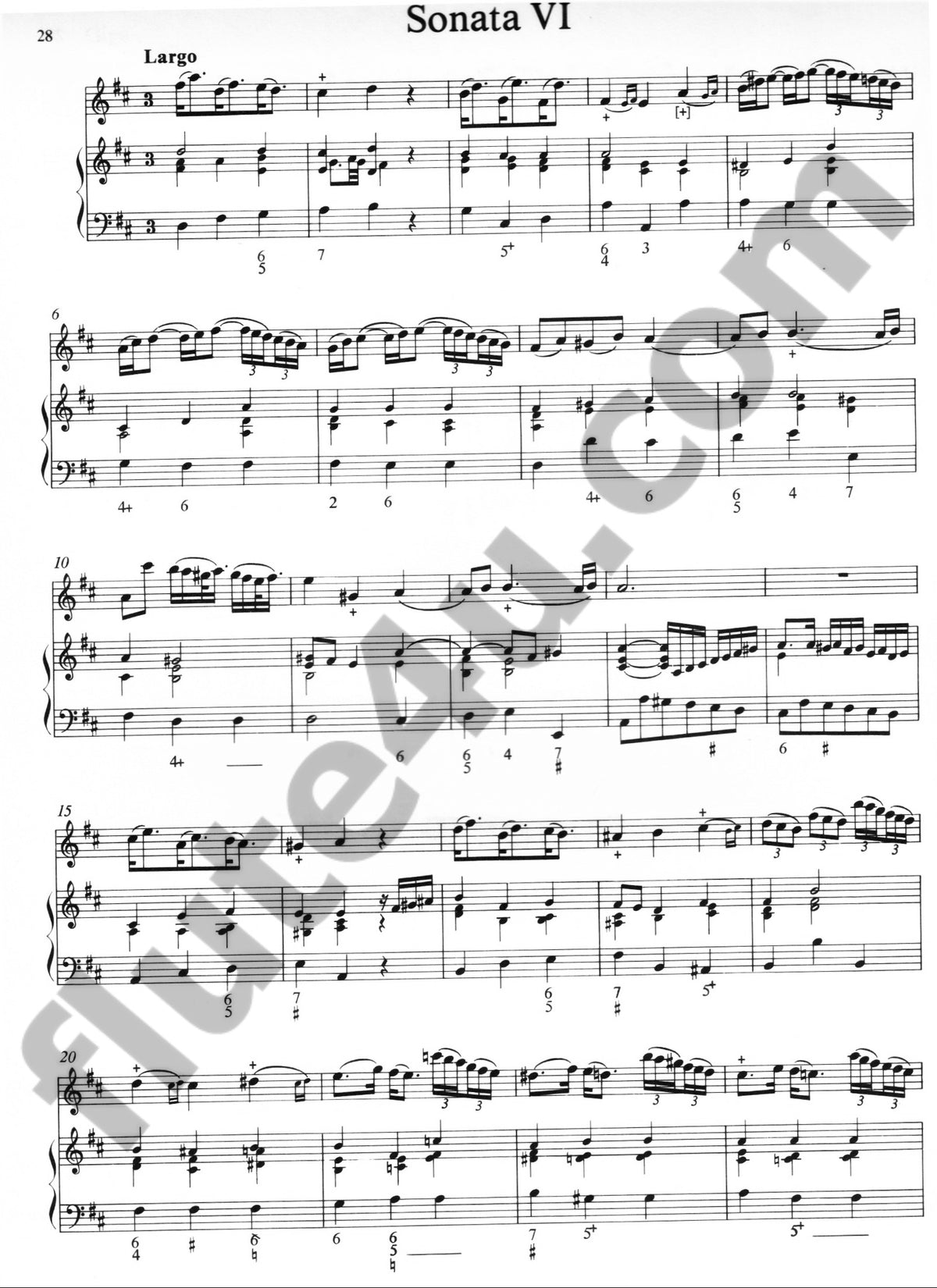 Blavet, M :: Troisieme Livre de Sonates pour la Flute traversiere avec la Basse II [Third Book of Sonatas for the Transverse Flute with Bass II]
