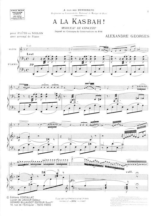 Georges, A :: A La Kasbah! Morceau de Concert