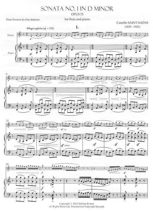 Saint-Saens, C :: Sonata No. 1 in D Minor Opus 75