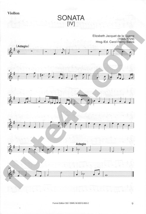 de la Guerre, EJ :: Sonates pour le viollon et pour le clavecin, Vol. 2 [Sonatas for violin and harpsichord]