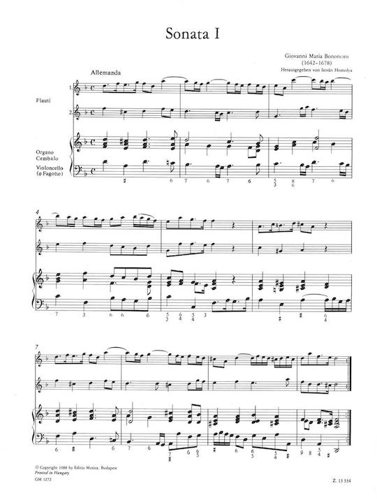 Bononcini, G :: 7 Leichte Sonaten [7 Easy Sonatas]