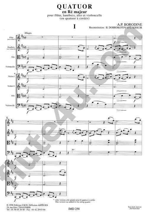 Borodin, A :: Quatuor en re majeur [Quartet in D major]