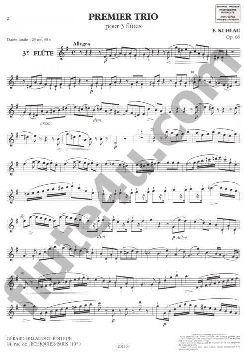 Kuhlau, F :: Trois Grands Trios, Op. 86: No. 1 in E minor